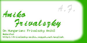 aniko frivalszky business card